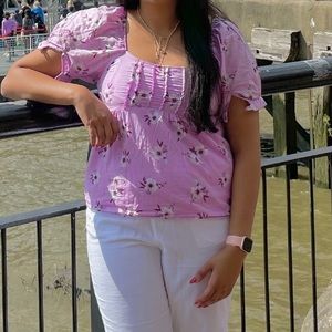 Floral purple top